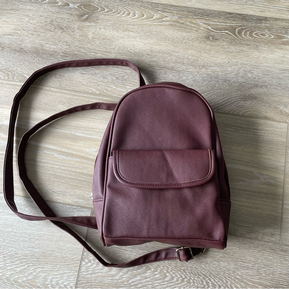 Vintage Burgundy Mini Backpack